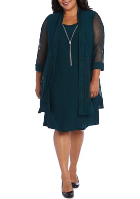 R & M Richards Plus Size One-Piece Embellished Sequin Bodice Dress | belk