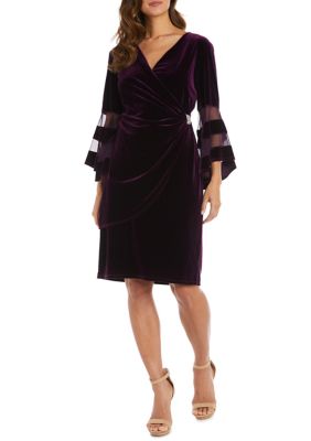 R M Richards Stretch Velvet Cocktail Dress belk