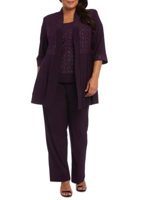 RM Richards Plus Size Glitter Pants Set | belk