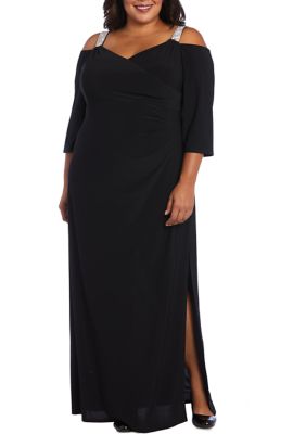 R&M Richards Sparkling Rhinestone Peek-a-Boo Jumpsuit W