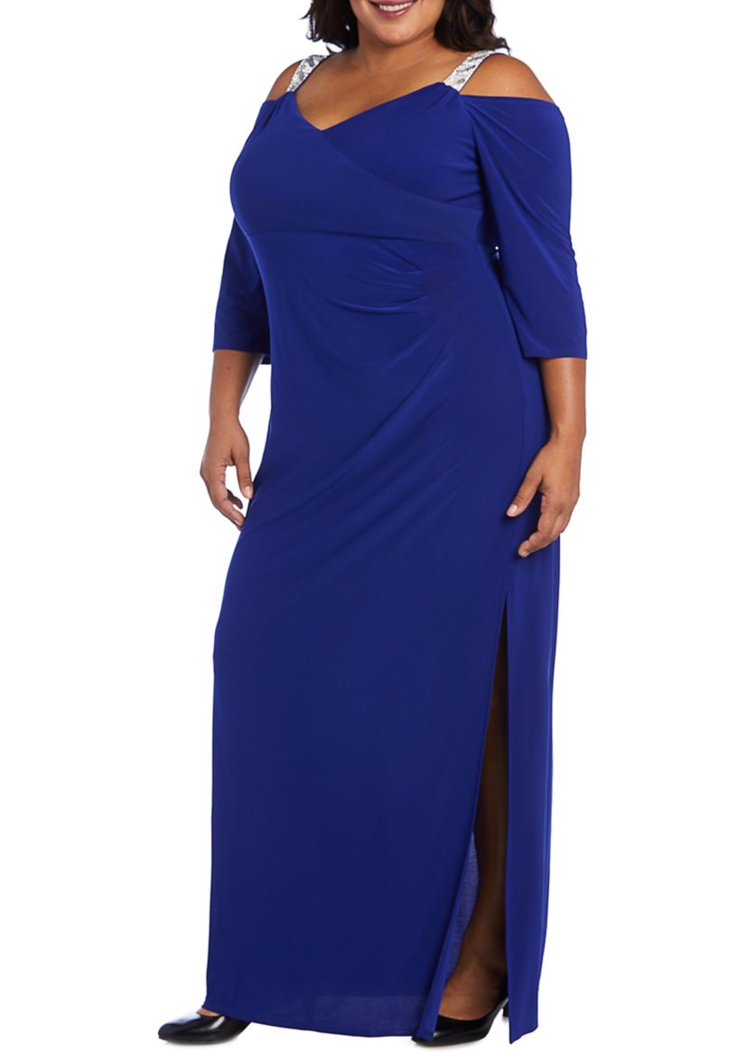1Pc Cold Shoulder Rhinestone Detail Straps Dress