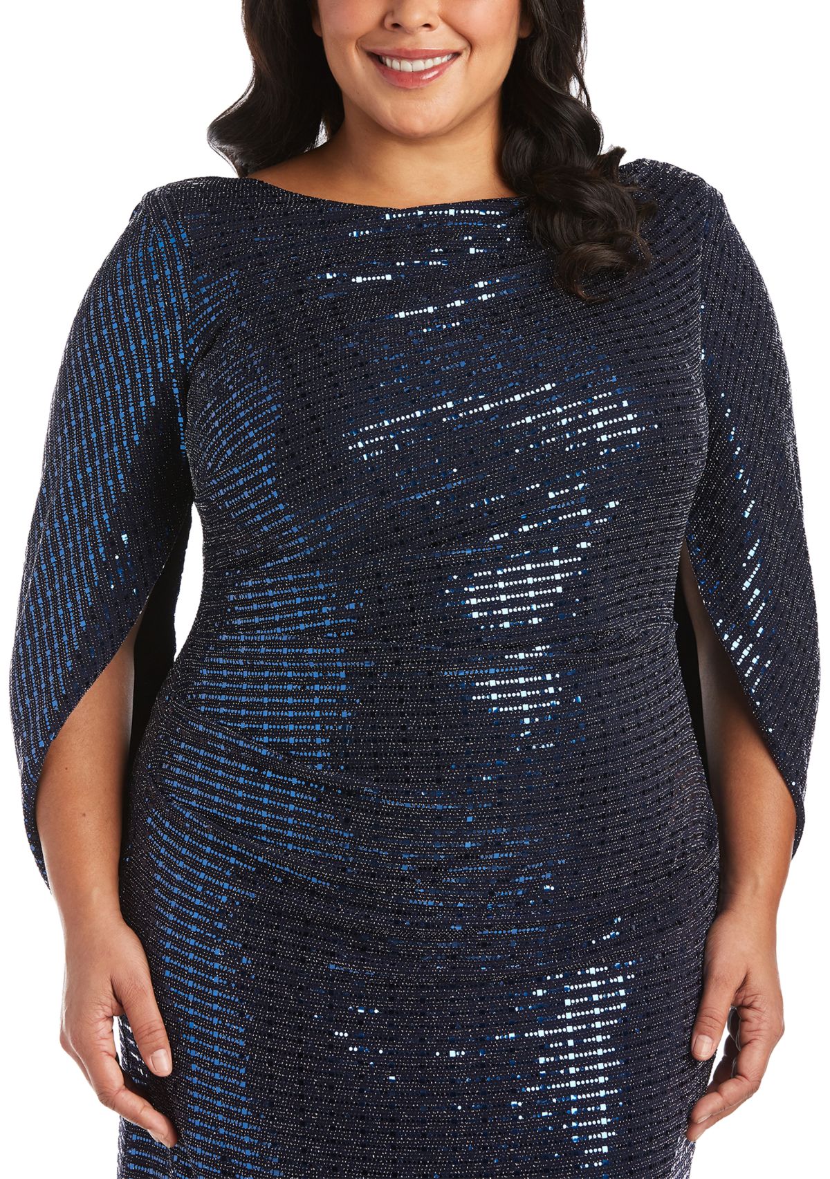 Plus Size One-Piece Long Back Drape Sleeve Dress 