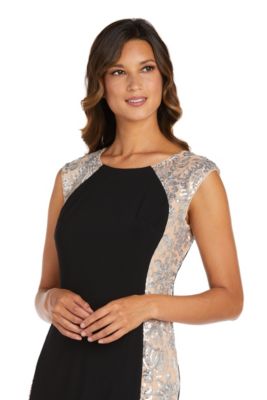 1Pc Emb Sequin Sculpt Side Panel Dress