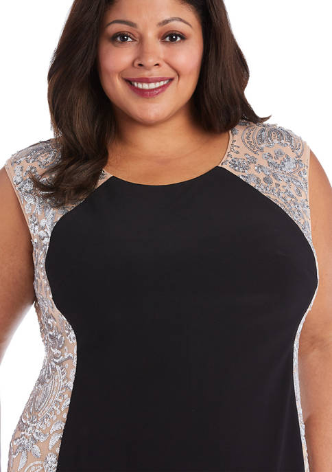 R & M Richards Plus Size Embroidered Sequin
