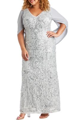 R&m Richards Women's Beaded Lace Gown