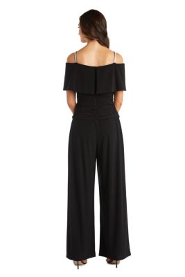 1Pc Cold Shoulder Ruched Bodice Jumpsuit