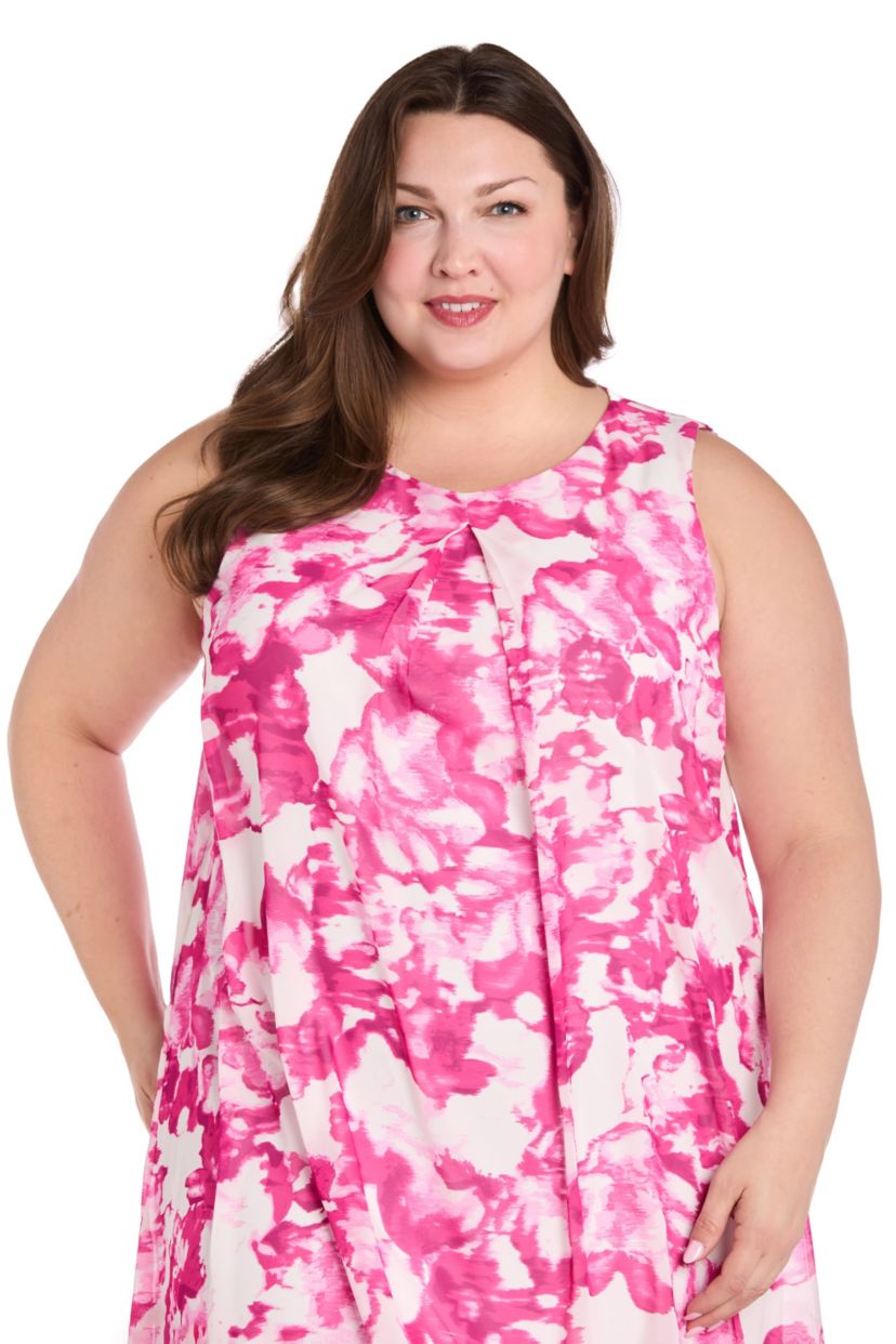 Womens 1Pc Printed Trapeze Dress
