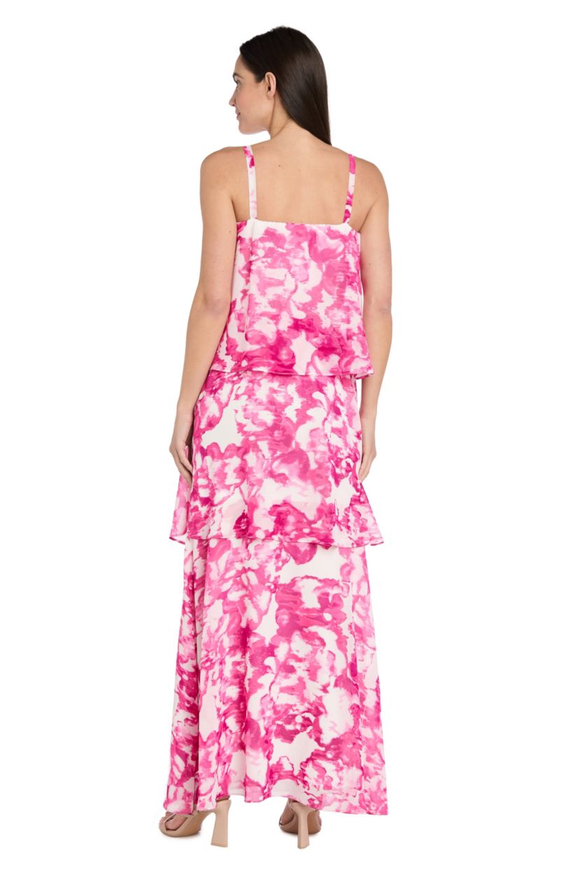 Missy 1Pc Printed Chiffon Tiered Maxi