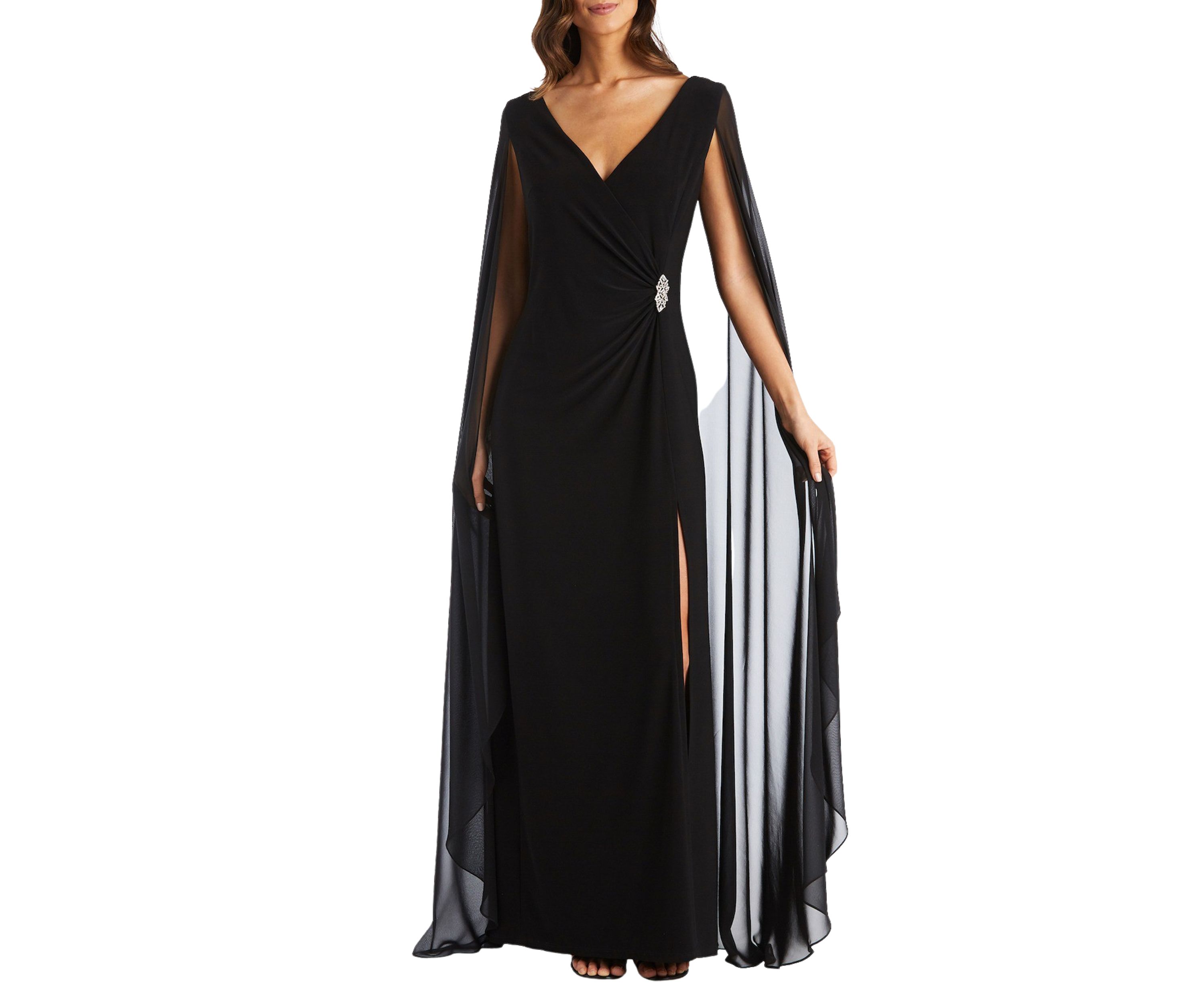 1Pc Chiffon Duster Cape Surplice Wrap Dress