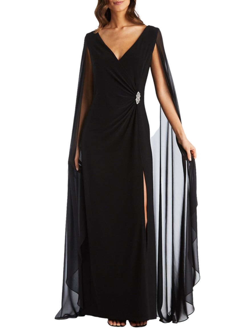 1Pc Chiffon Duster Cape Surplice Wrap Dress