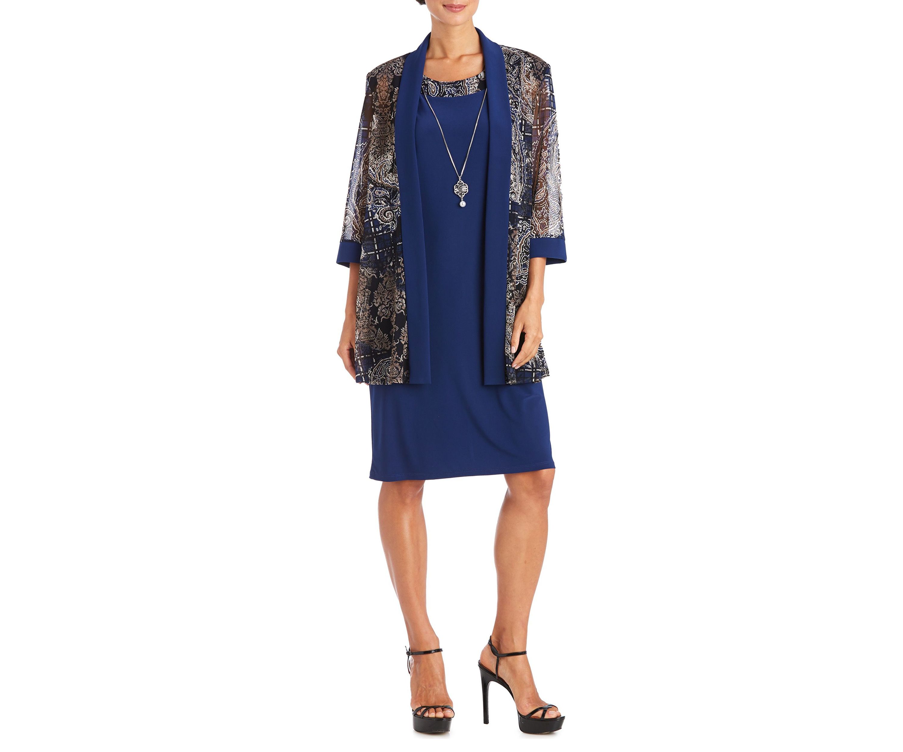 Two-Piece Printed Jacket and Dress Set