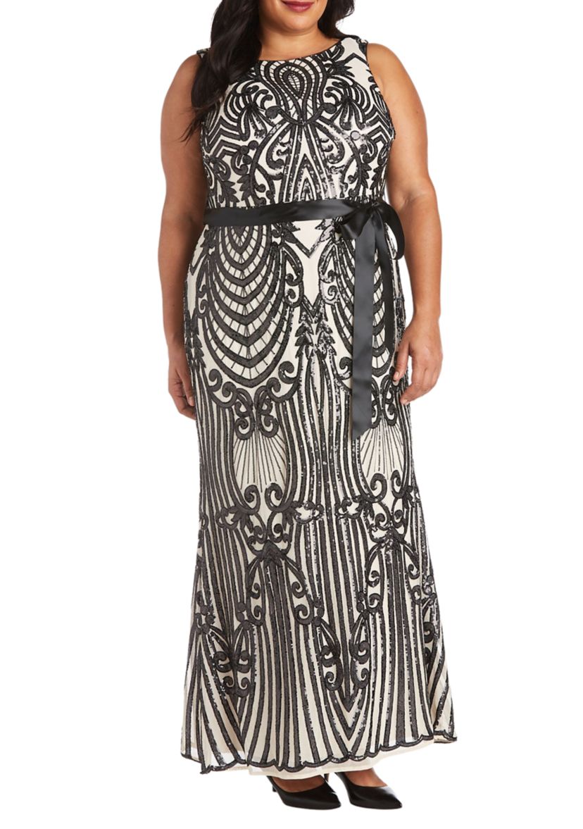 Sequined Panel Gown