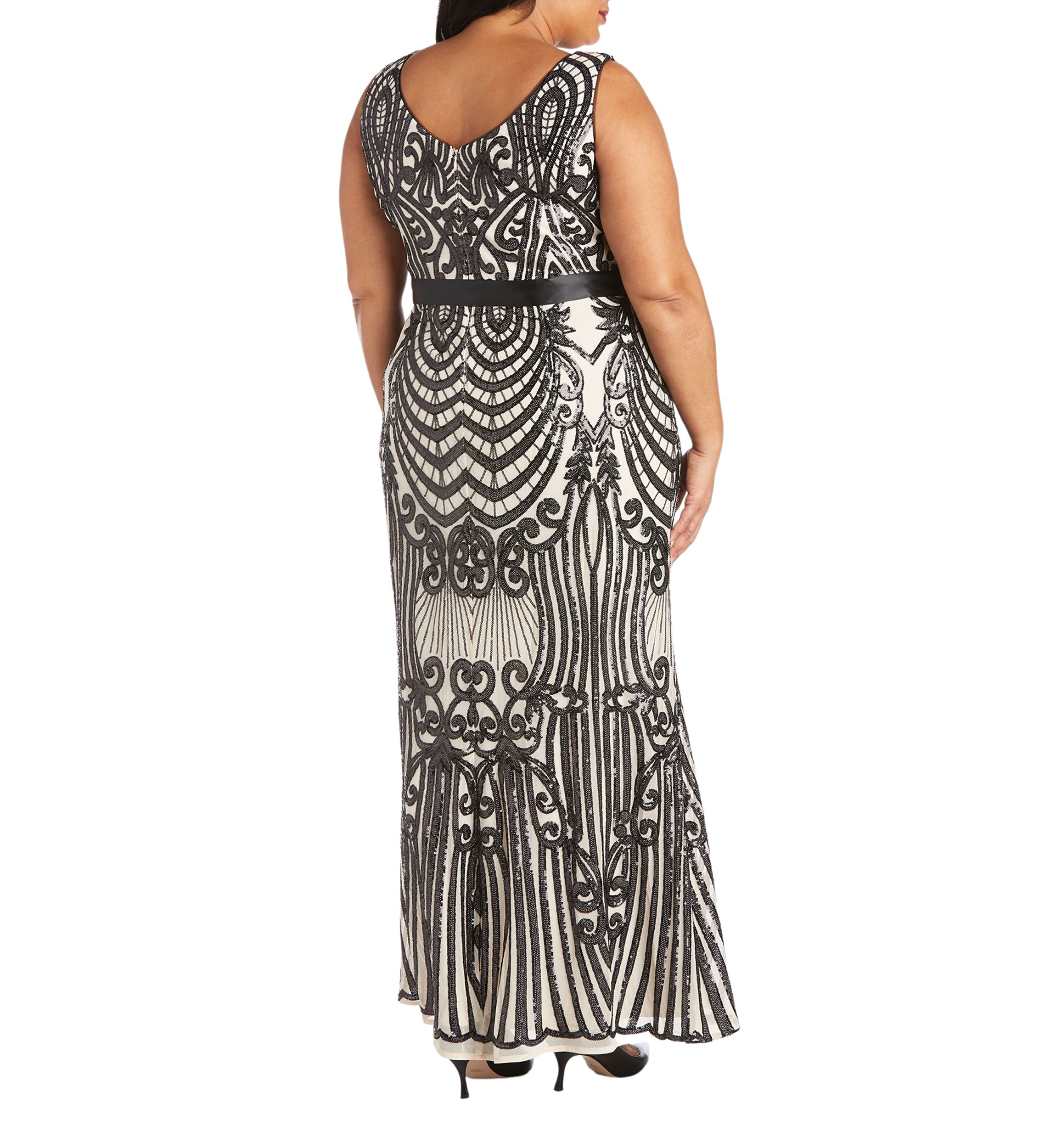 Sequined Panel Gown