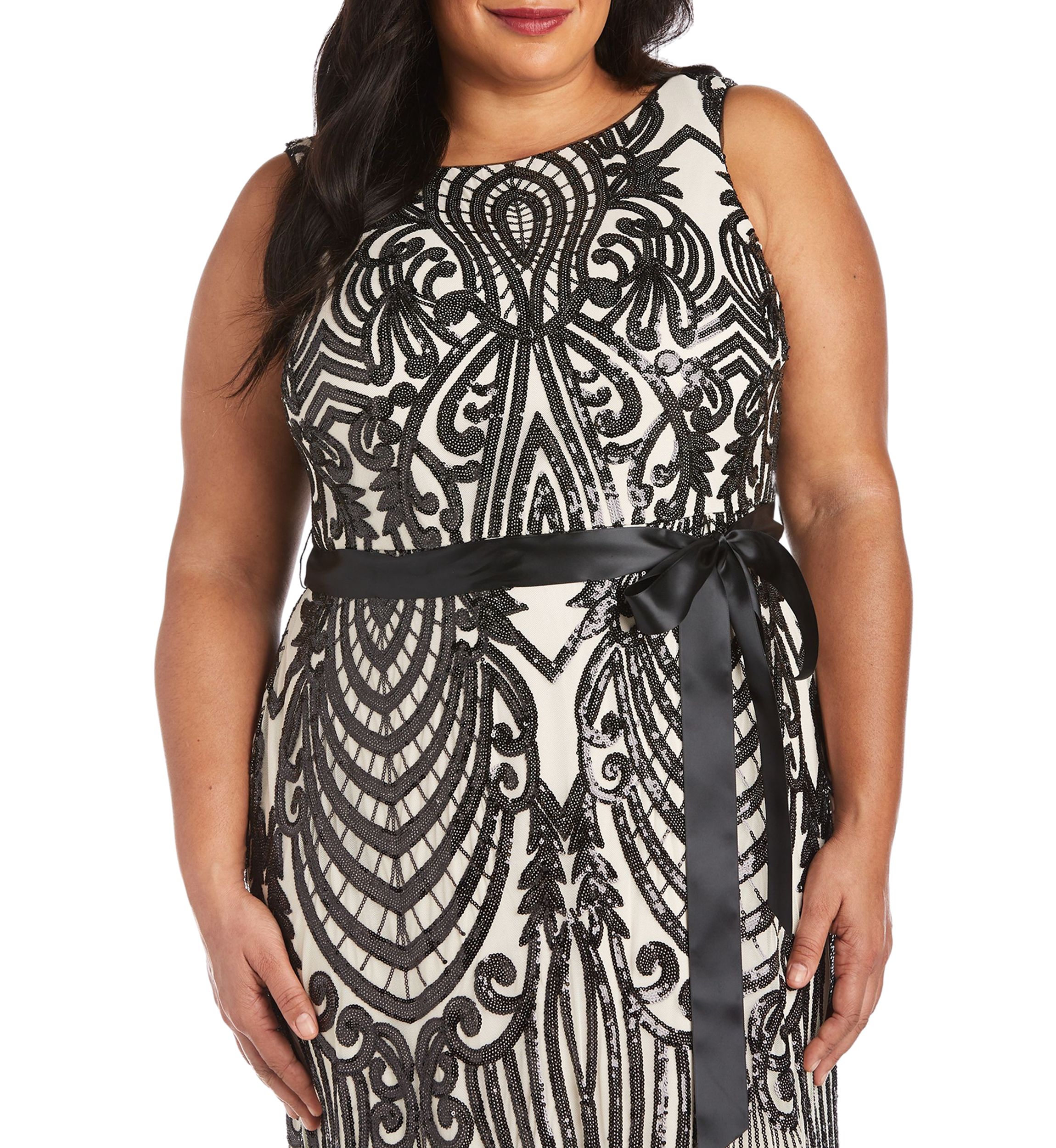Sequined Panel Gown