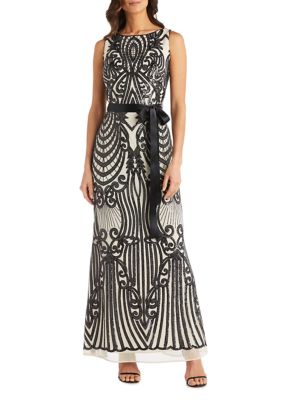 R&m Richards Missy Women's Sequined Panel Gown
