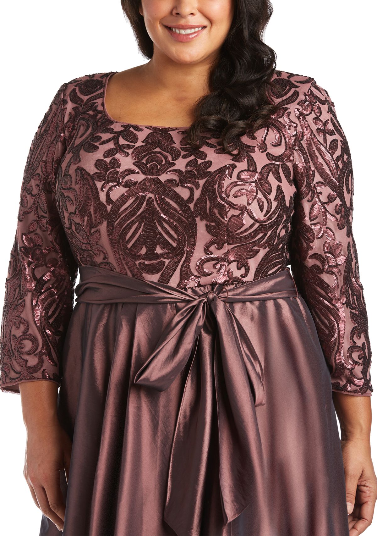 Plus Size Embellished Sequin High Low Party Dress