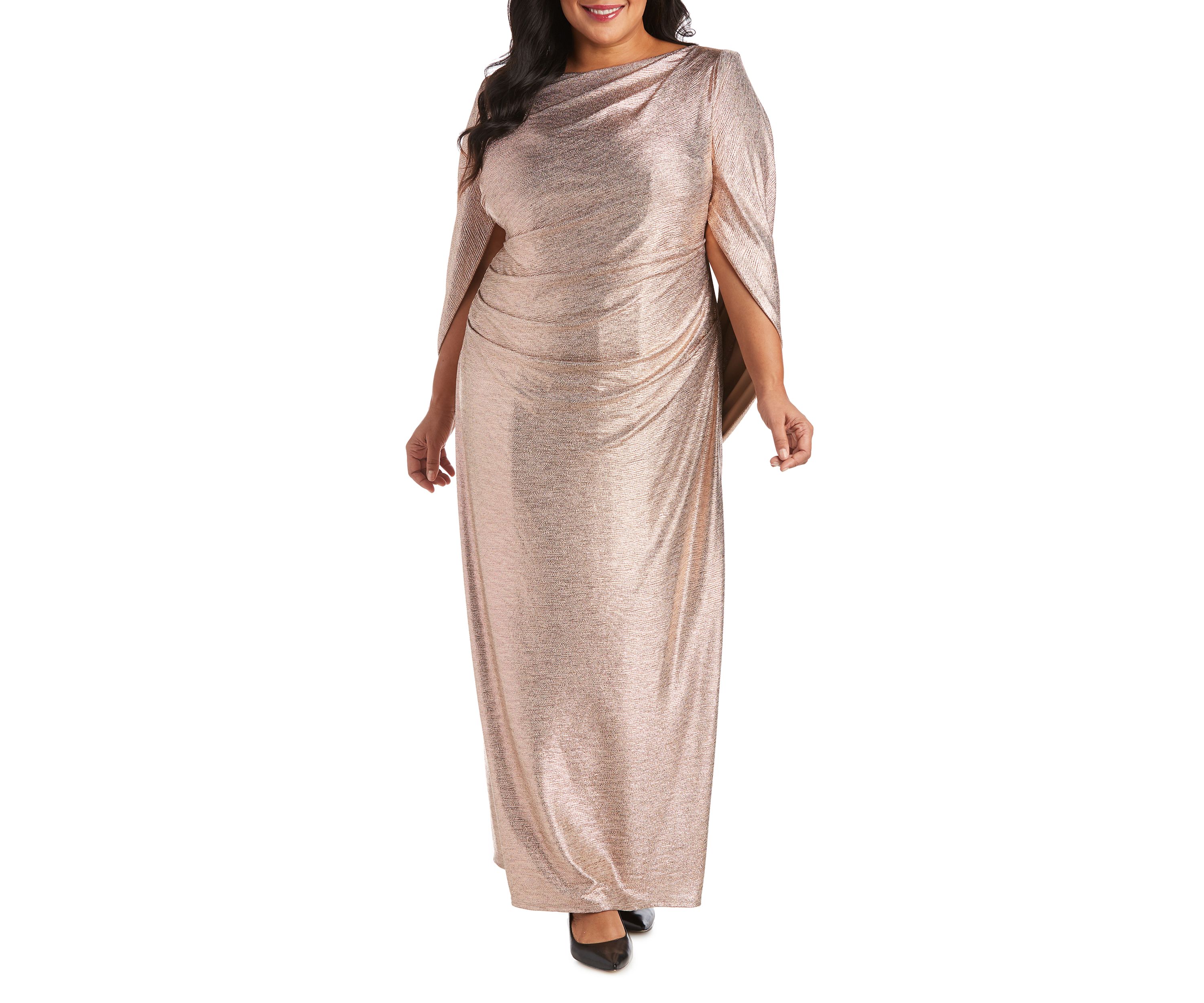1Pc Back Drape Sleeves Side Drape Dress