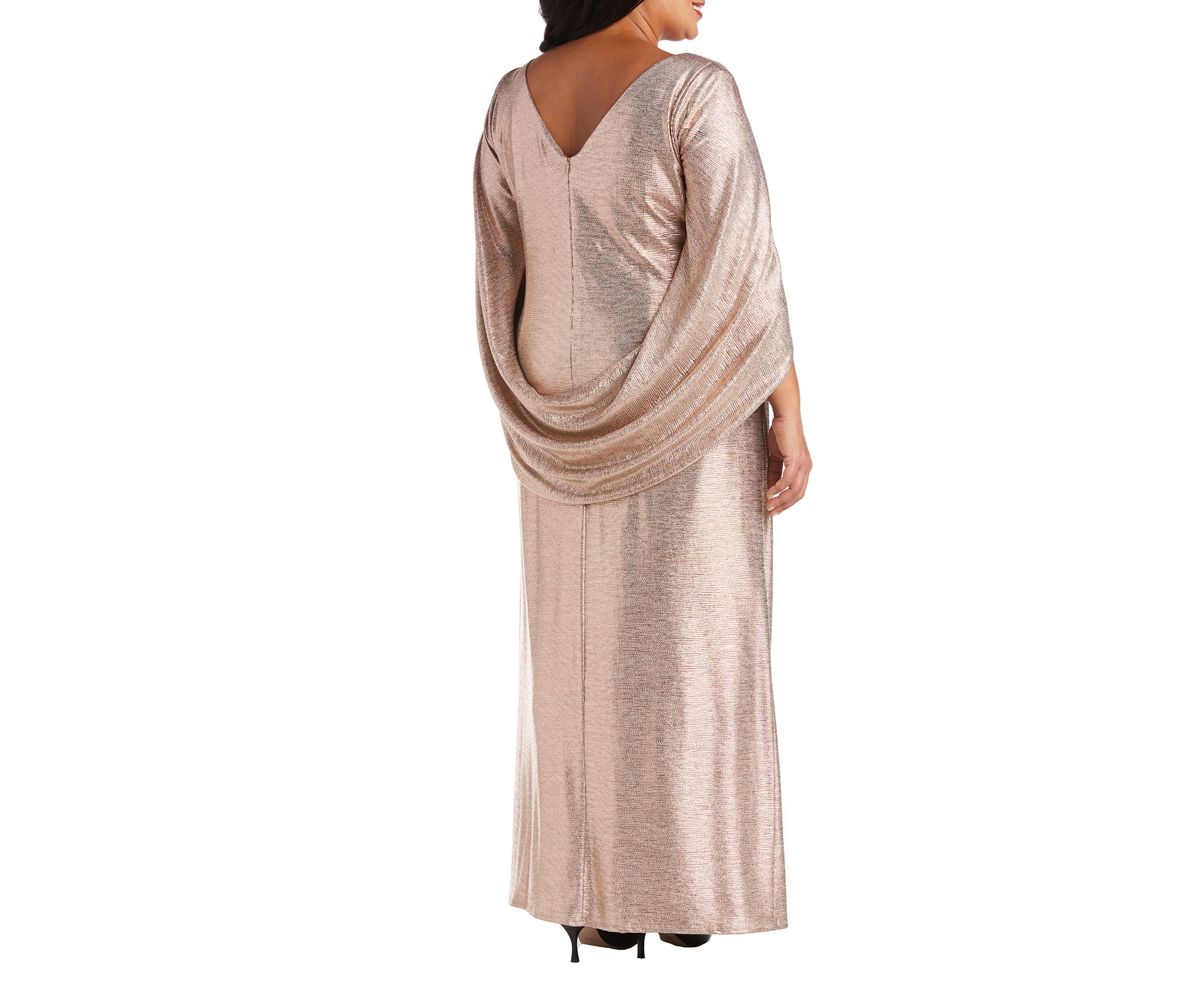 1Pc Back Drape Sleeves Side Drape Dress