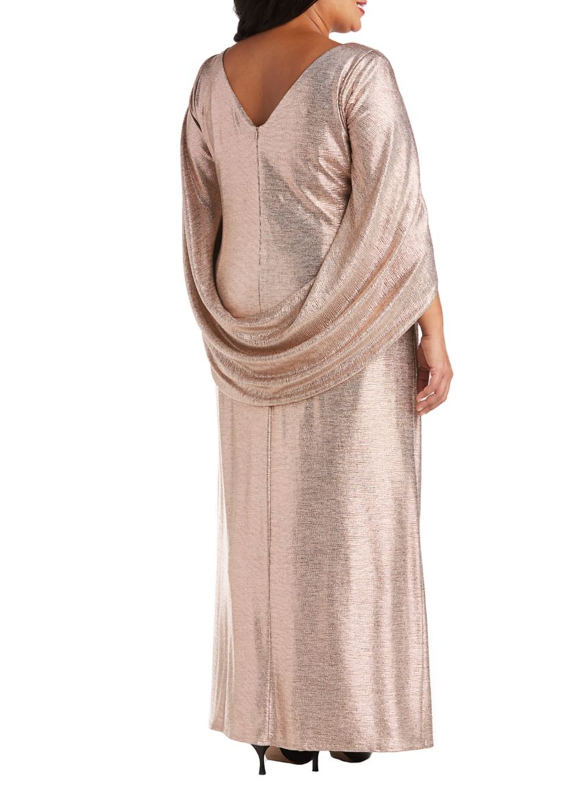 1Pc Back Drape Sleeves Side Drape Dress