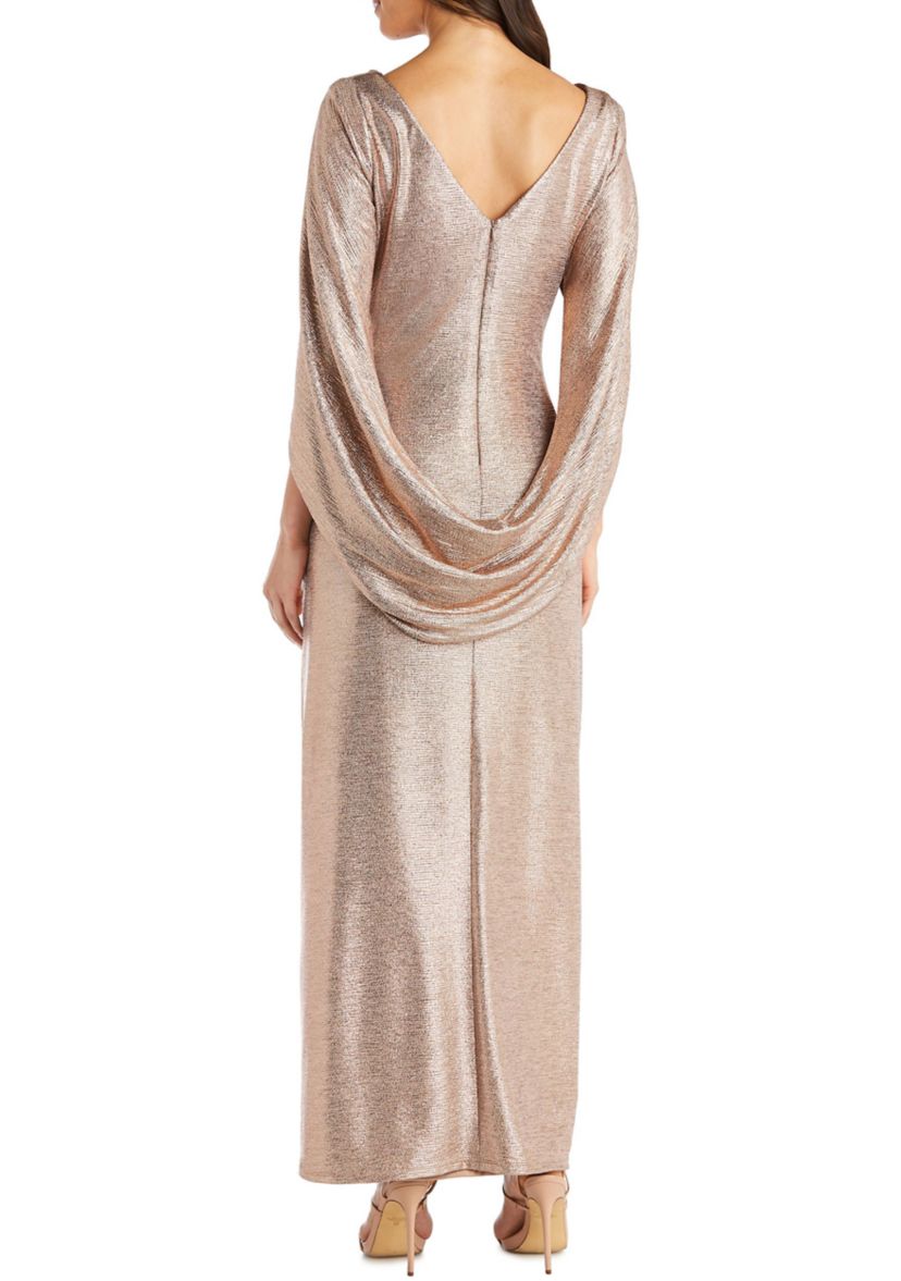 Long Dress with Back Drape Sleeves