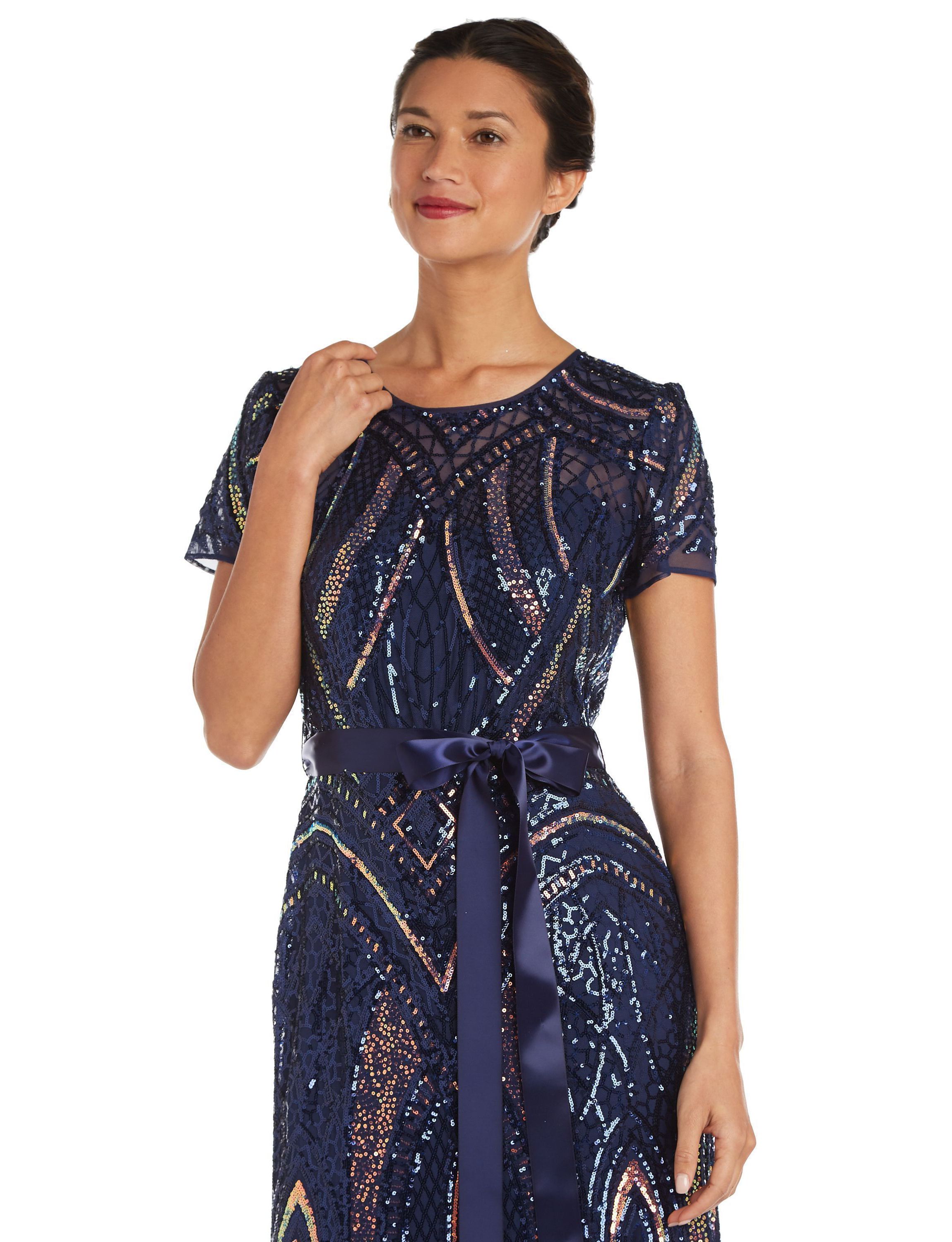 Sequined Rainbow Evening Gown