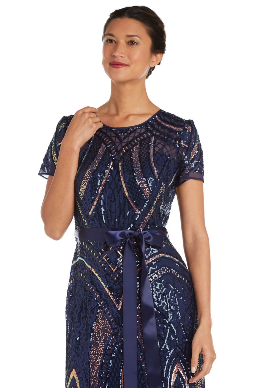 Sequined Rainbow Evening Gown