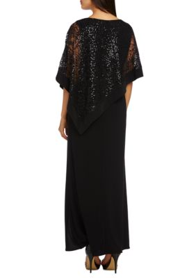 Lace Poncho Over Ity Sheath Long