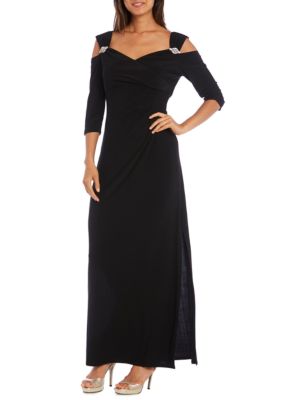 R & M Richards Women's Cold Shoulder Rhinestone Gown | belk