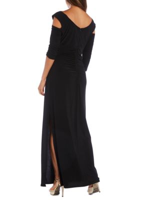 Women's Cold Shoulder Rhinestone Gown