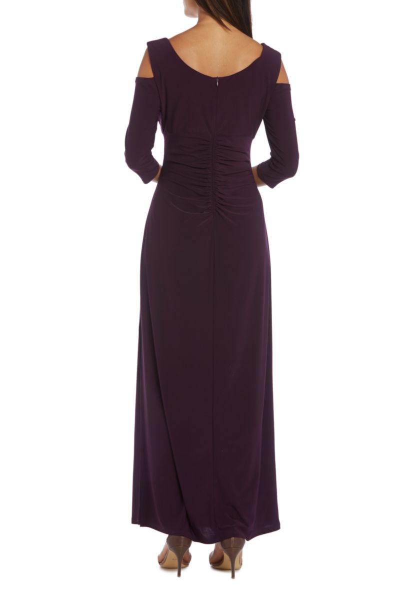Long Empire Waist Cold Shoulder With 3 4 Sleeves Drs