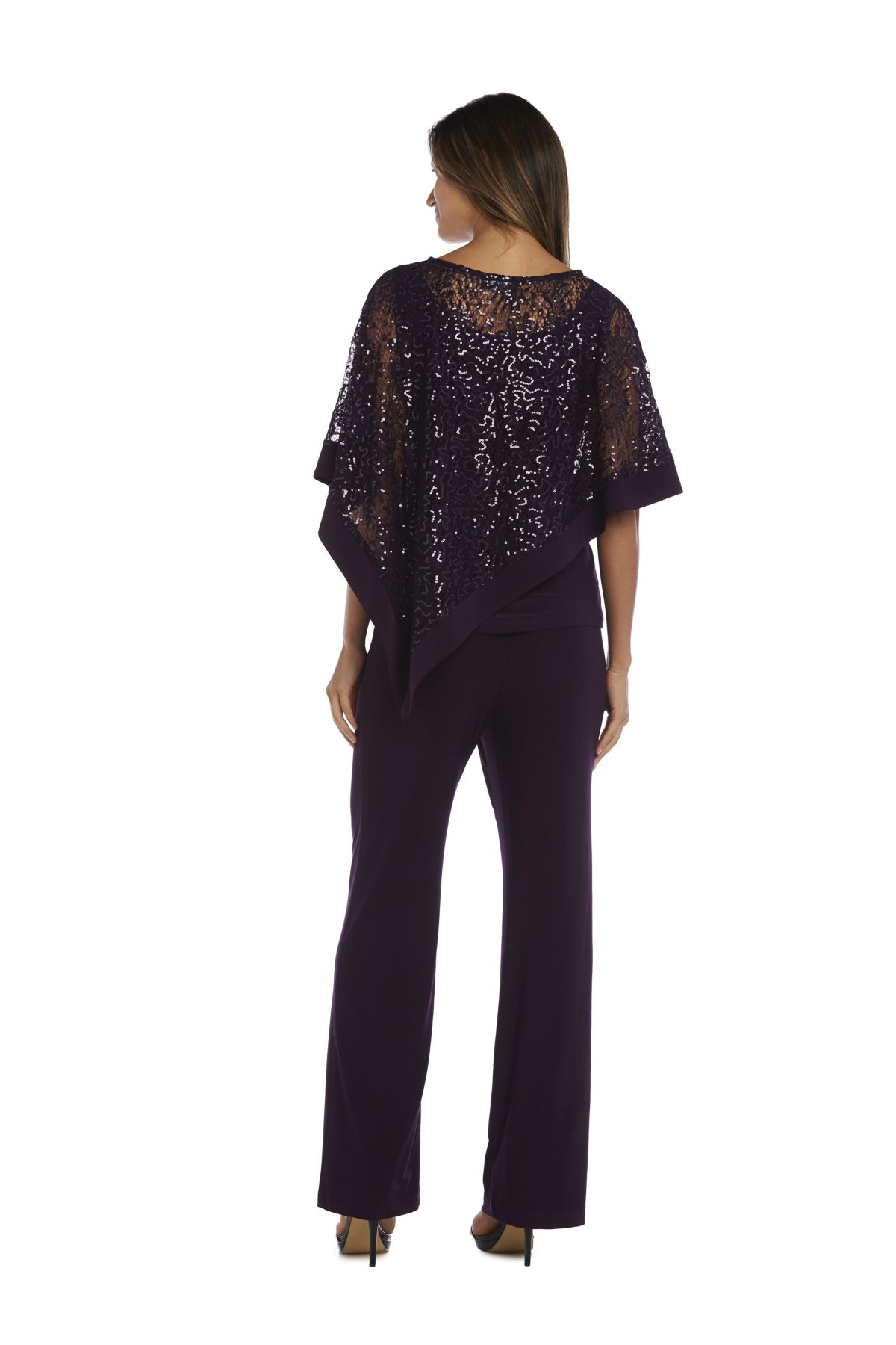 2Pc Mock Poncho With Attached Tank Over Pants