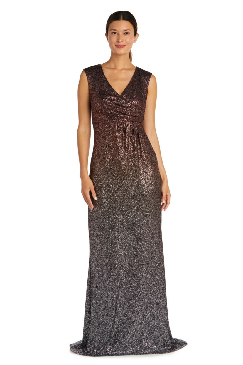 1Pc Wrap Front Ombre Foil Texture Knit Dress