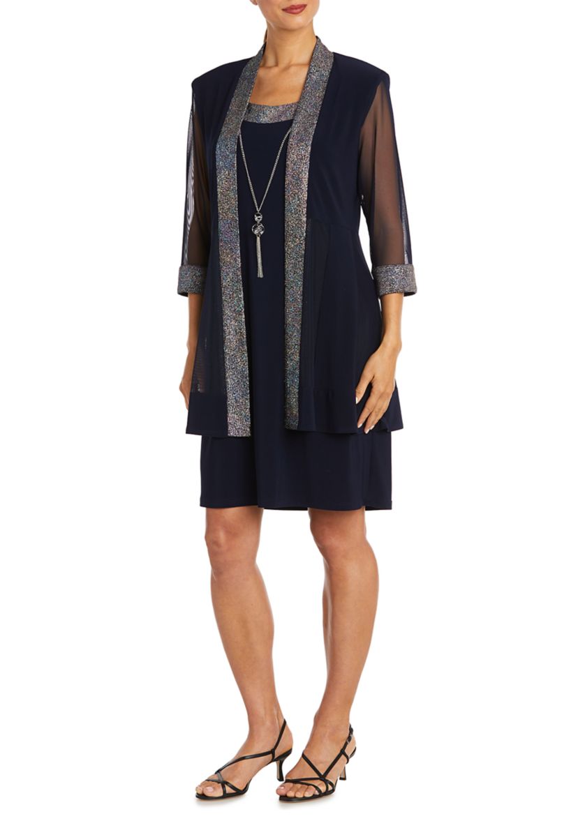 Foil Trim Jacket Dress