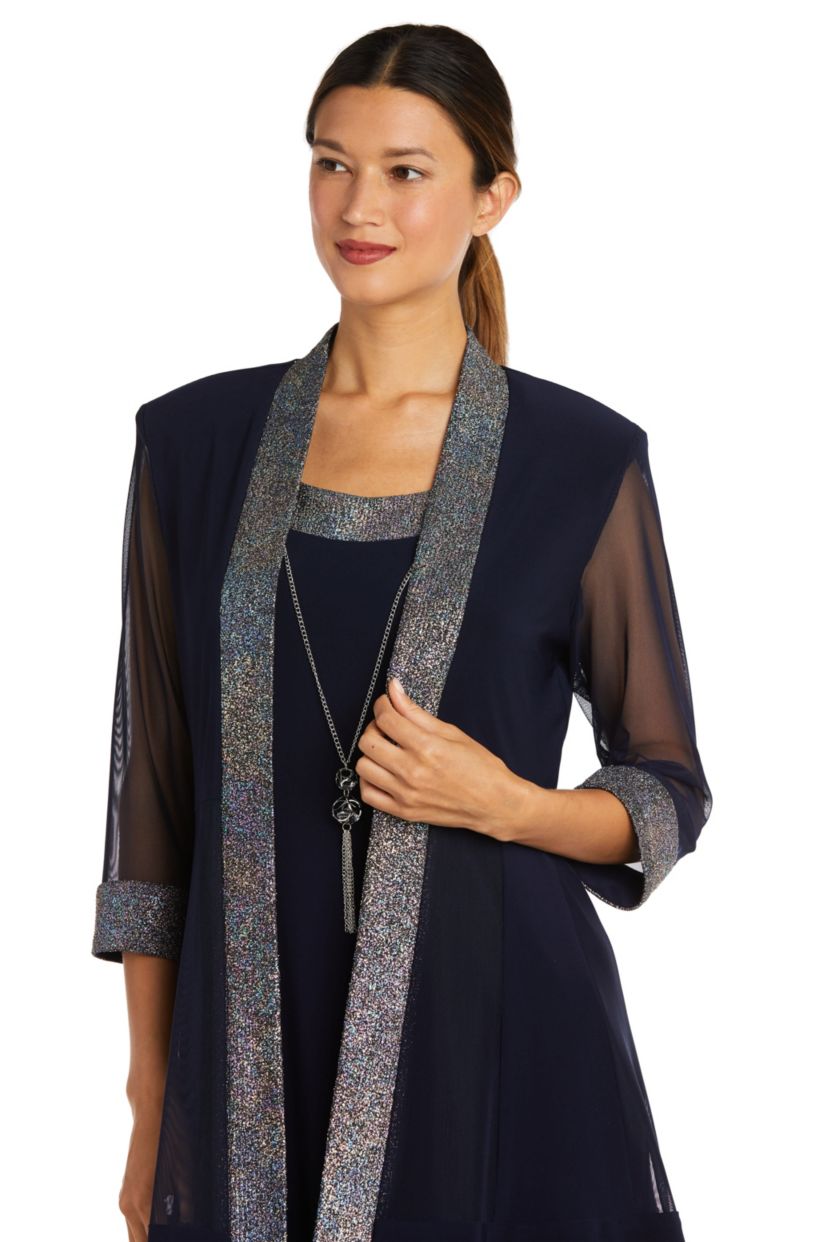 Foil Trim Jacket Dress