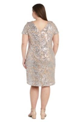 1Pc Contrast Emb Sequin S Dress