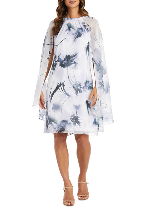 R&M Richards Womens Chiffon Printed Dress