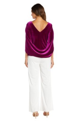 1Pc Drape Back Sleeves Velvet Top