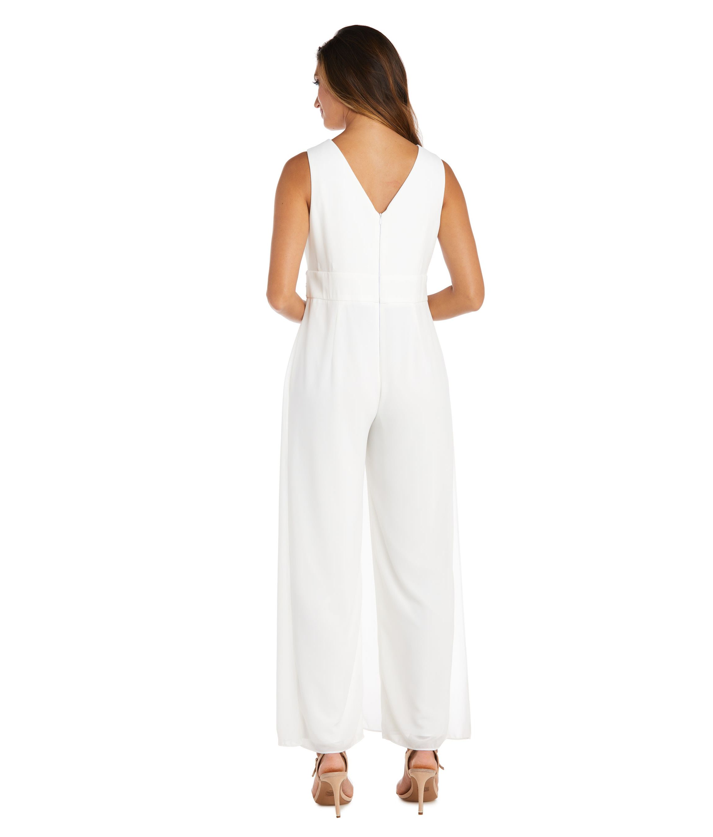 1Pc Carwash Wrap Front Panel Jumpsuit With Rhinestone Waist Detail
