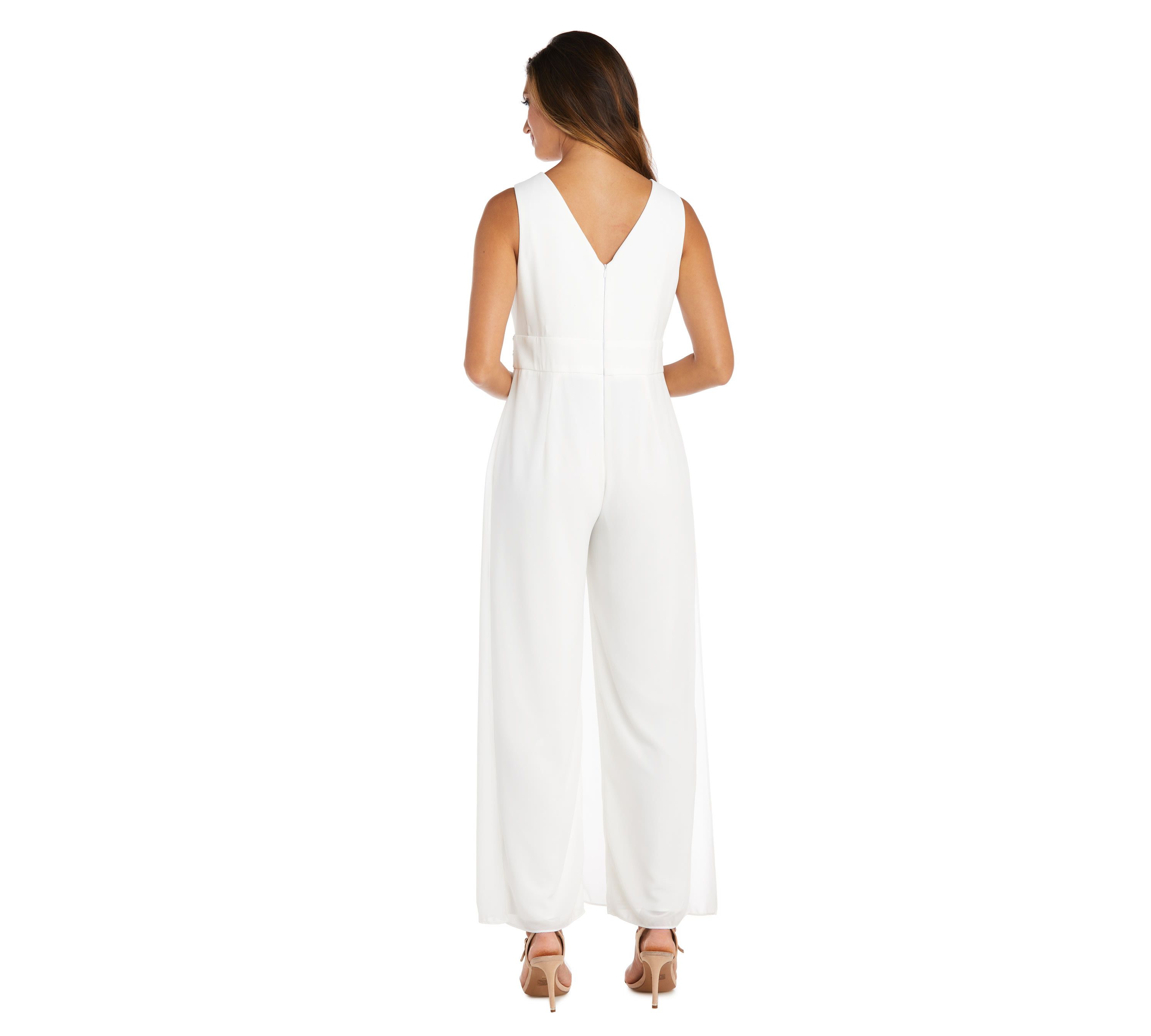 1Pc Carwash Wrap Front Panel Jumpsuit With Rhinestone Waist Detail