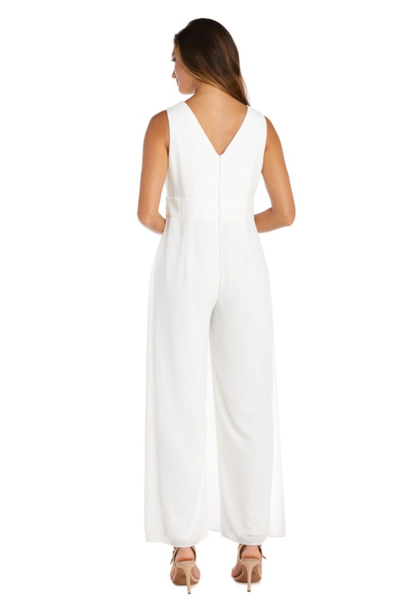 1Pc Carwash Wrap Front Panel Jumpsuit With Rhinestone Waist Detail