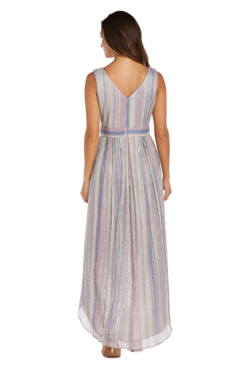 1Pc Print Metallic Crinkle With Rhinestone Waist Detail
