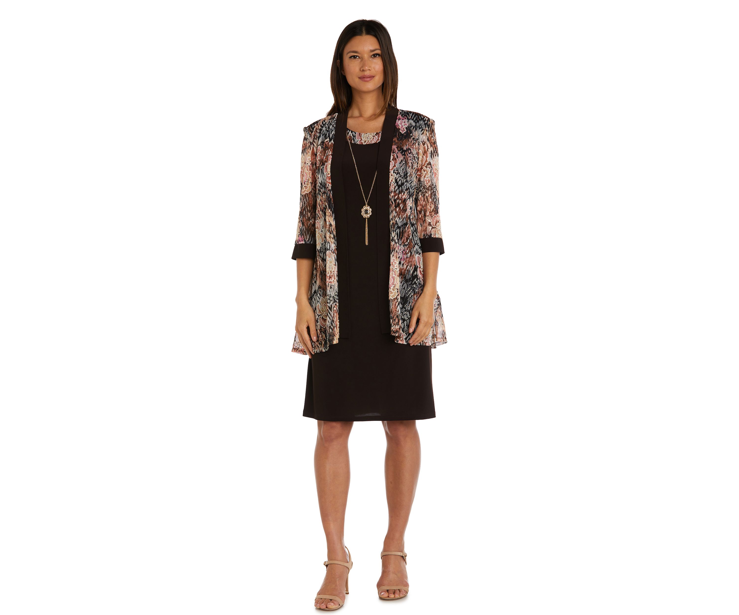 Womens Mesh Printed Jacket Dress