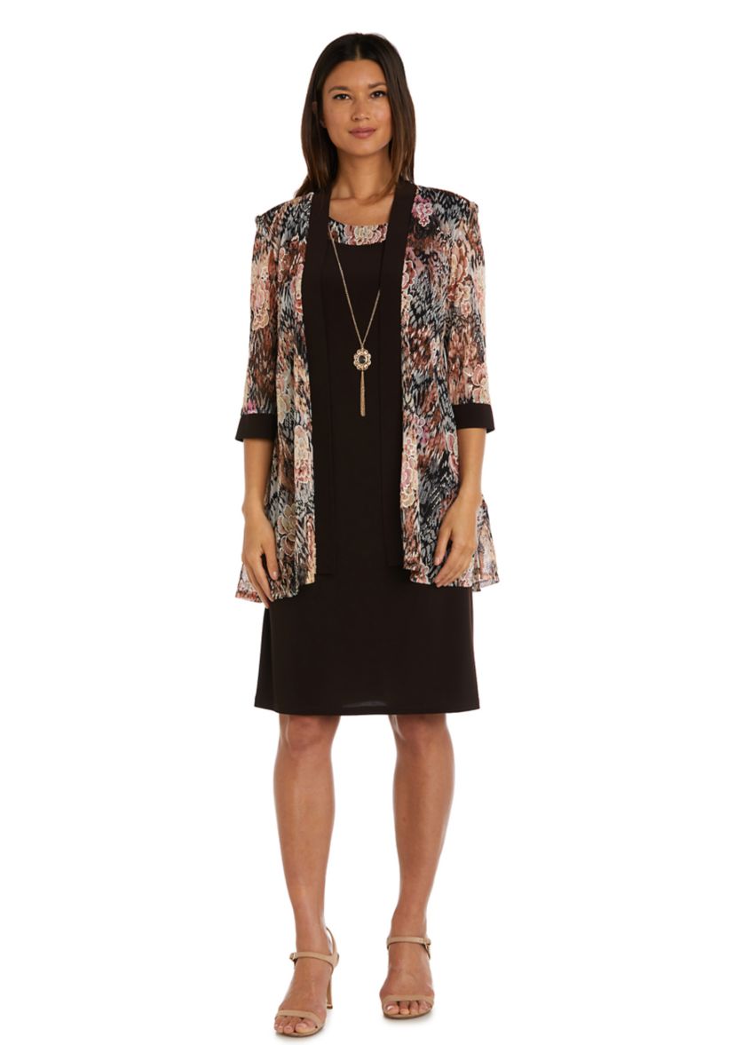 Womens Mesh Printed Jacket Dress
