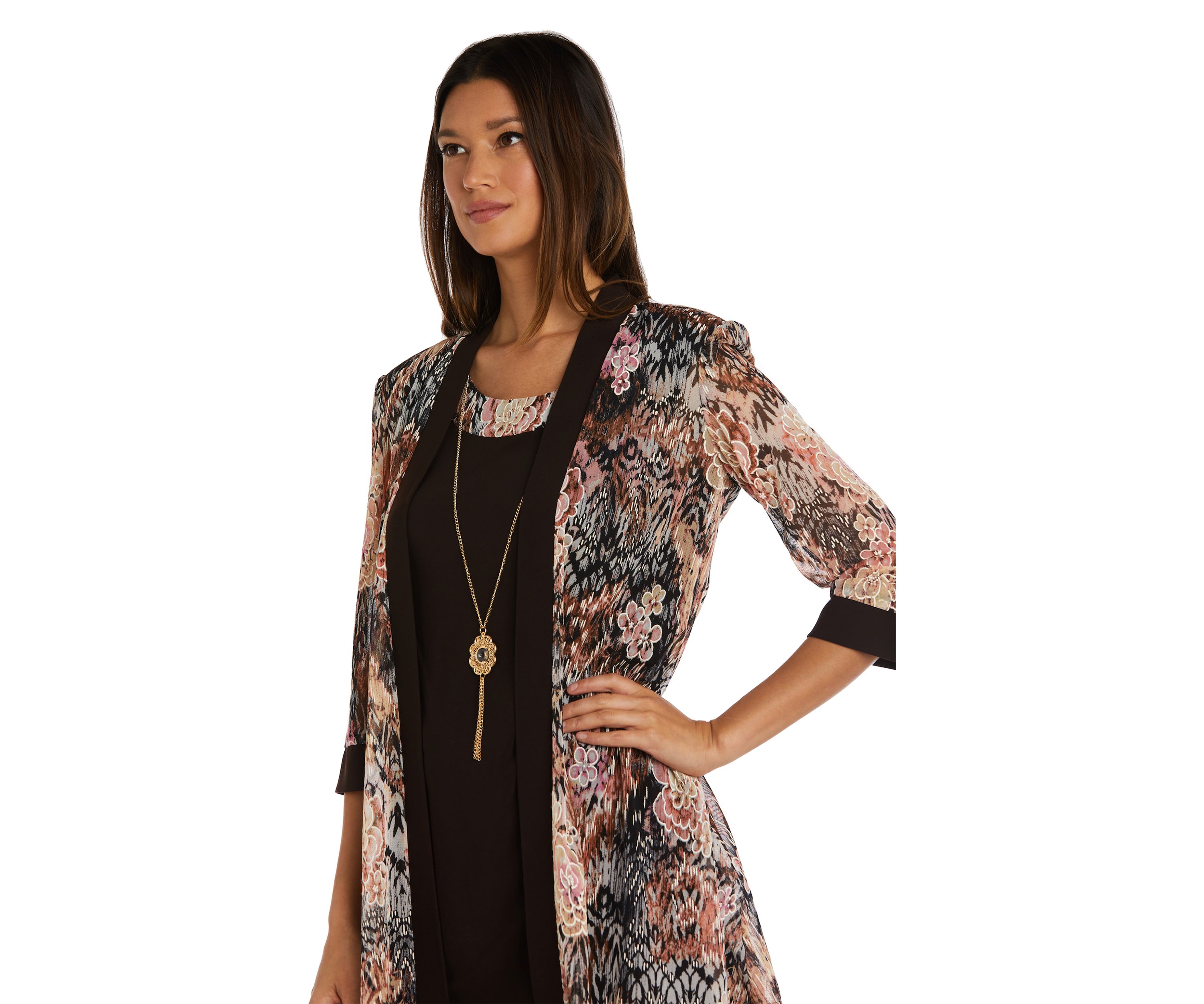 Womens Mesh Printed Jacket Dress