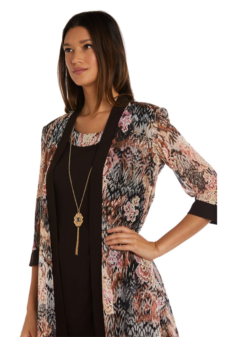 Womens Mesh Printed Jacket Dress