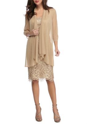 RM Richards Sheer Jacket Lace Shift Dress | belk