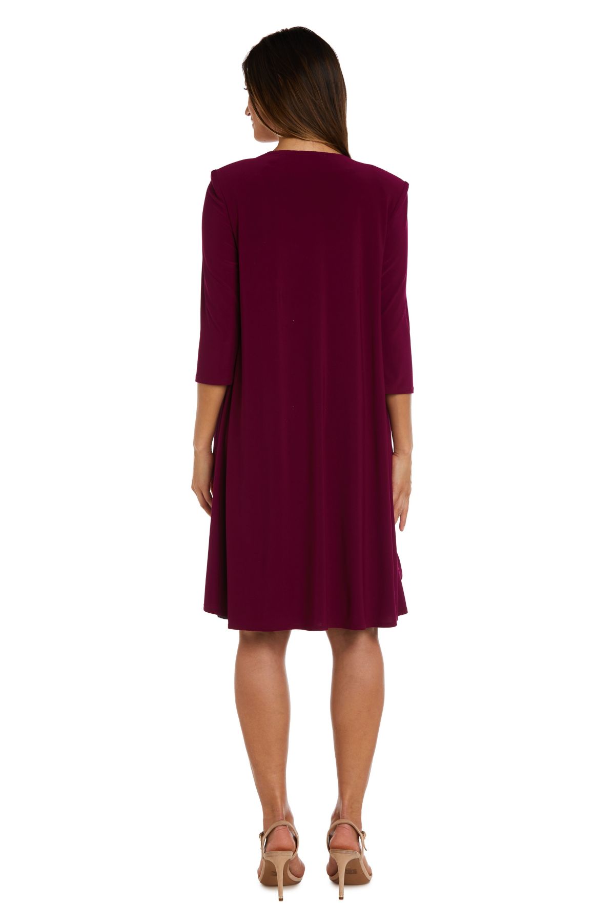 2Pc Puff Print Ity Jacket Dress