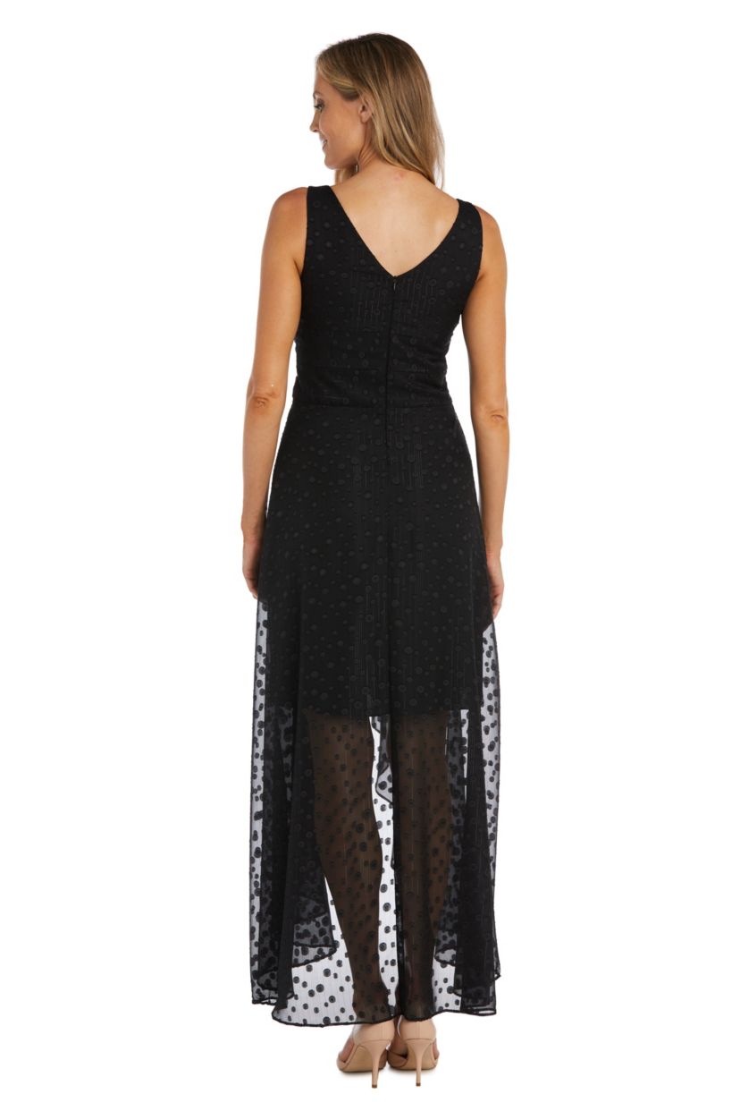 1Pc Hilo Clip Chiffon With Stripe Lurex Dress And Rhinestone Waist Detail