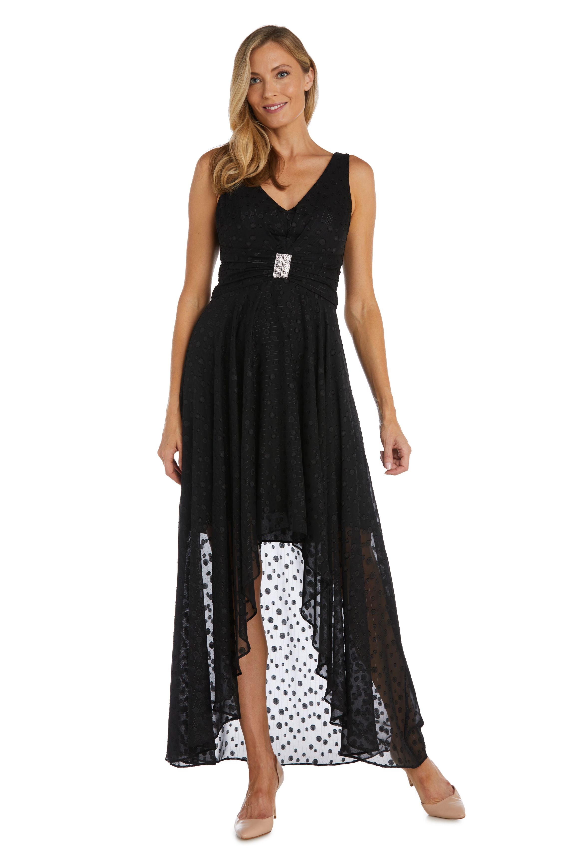 1Pc Hilo Clip Chiffon With Stripe Lurex Dress And Rhinestone Waist Detail