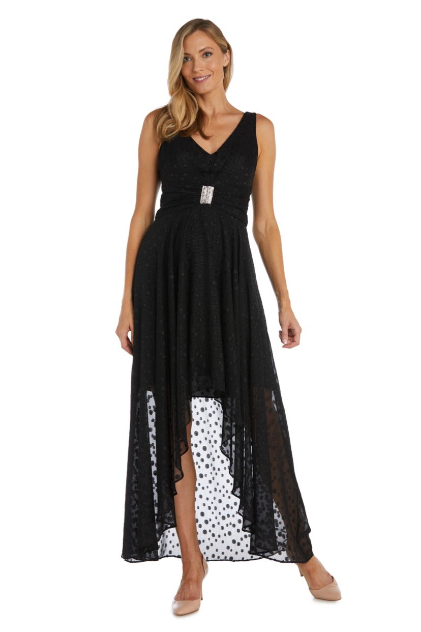 1Pc Hilo Clip Chiffon With Stripe Lurex Dress And Rhinestone Waist Detail